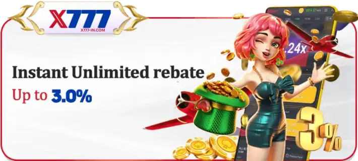 X777 promotional banner.